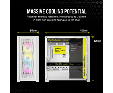 CAJA SEMITORRE ATX 5000D RGB AIRFLOW TG WHITE CORSAIR