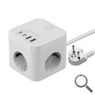 CARGADOR CUBO 3xAC + 2xUSB-C + 2xUSB-A 35W PD+GaN TYPE-F BLANCO MARS GAMING