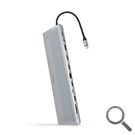 HUB 12 PUERTOS USB-C A 3xUSB-A/USB-C/USB-C PD/2xHDMI/DP/RJ45/... 18 CM NANOCABLE